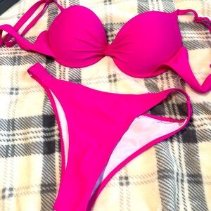 Hot pink swimsuit